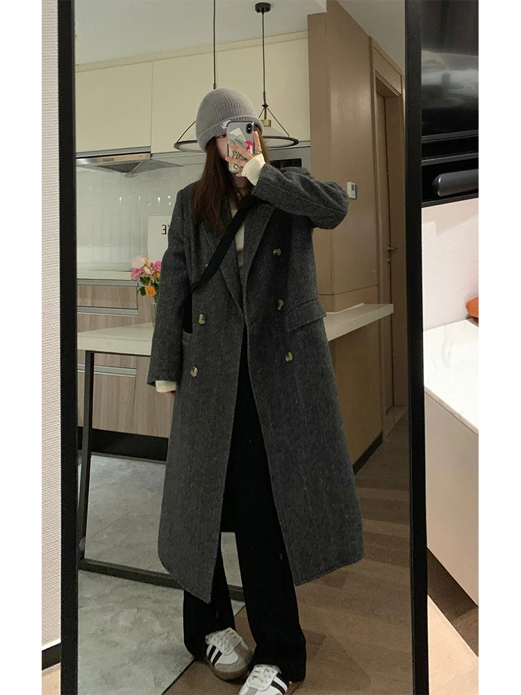 Veee Женское длинное шерстяное пальто Bla Двубортная зимняя верхняя одежда Прямой крой Длинное све -цвет Faionable
Veee Женское длинное шерстяное пальто Bla Двубортная зимняя верхняя одежда Прямой крой Длинное све -цвет Faionable