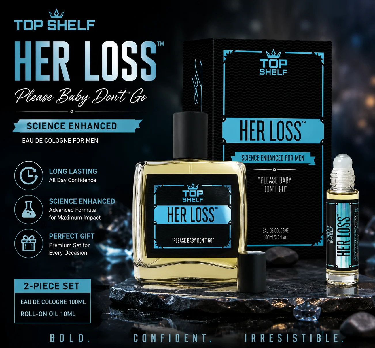 Top Shelf Her Loss Pheromone Cologne For Men - Science Enhanced Attraction Fragrance - Long Lasting EDC Spray With Rollerball Gift Set
Top Shelf Her Loss Pheromone Cologne For Men - Science Enhanced Attraction Fragrance - Long Lasting EDC Spray With Rollerball Gift Set