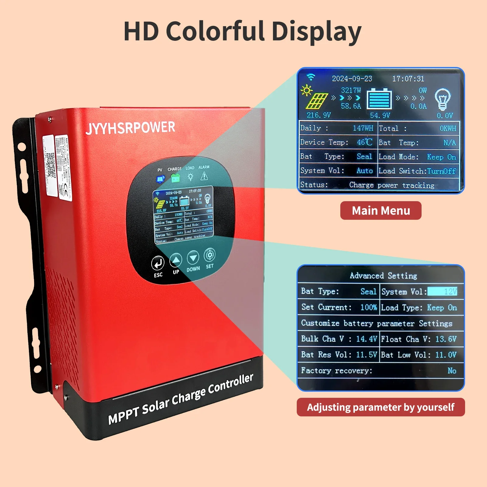 80A MPPT 230V DC solar charging controller 12V/24V/48V/72V/96V Built-in WIFI color screen solar panel voltage regulator 60A 50A
80A MPPT 230V DC solar charging controller 12V/24V/48V/72V/96V Built-in WIFI color screen solar panel voltage regulator 60A 50A