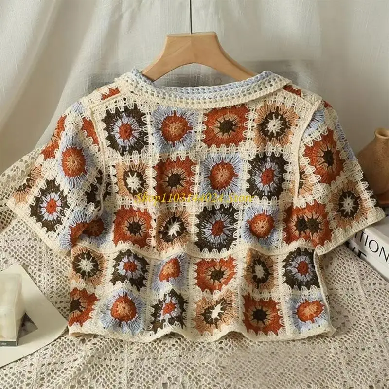 N5KE Crochet Short Sleeve Crop Top for Women Embroidery Geometric Blouses Cardigan
N5KE Crochet Short Sleeve Crop Top for Women Embroidery Geometric Blouses Cardigan