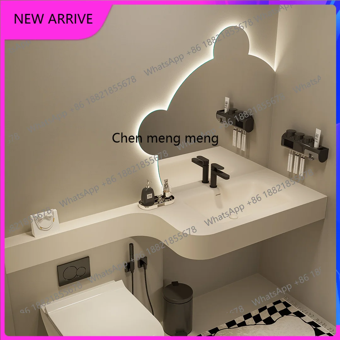 C88 Cream Style Corian Integrated Basin Countertop Bear Mirror Bathroom Cabinet Combination Wash Table
C88 Cream Style Corian Integrated Basin Countertop Bear Mirror Bathroom Cabinet Combination Wash Table