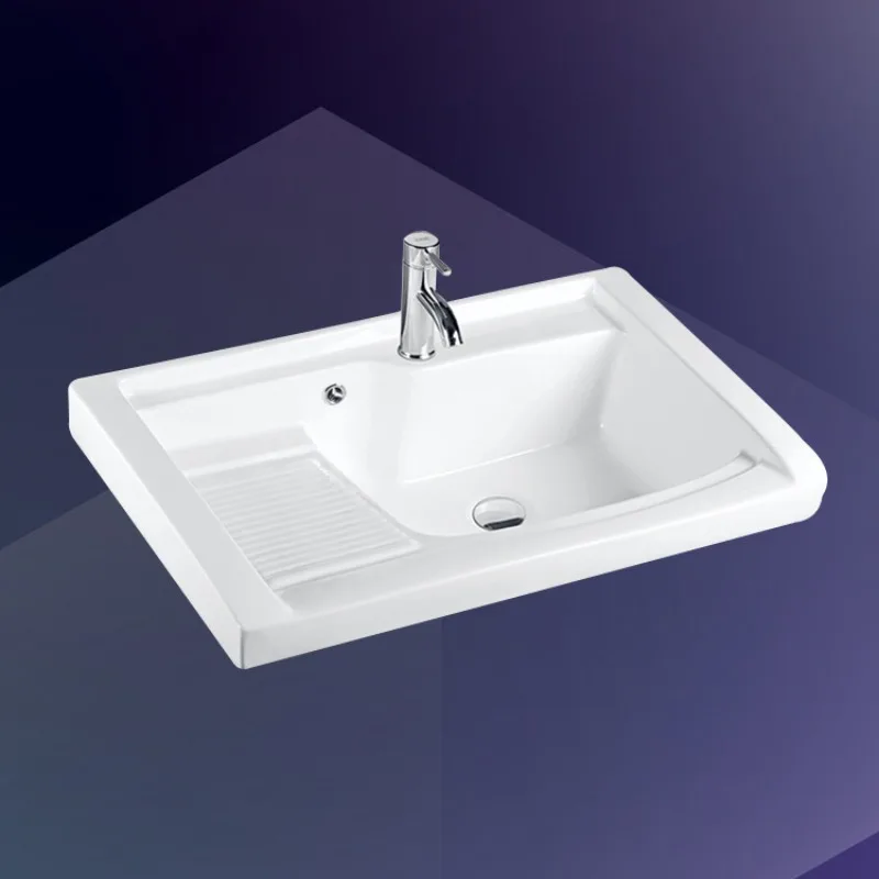 Ceramic laundry basin with washboard cabinet basin, deep basin, water 
Ceramic laundry basin with washboard cabinet basin, deep basin, water
