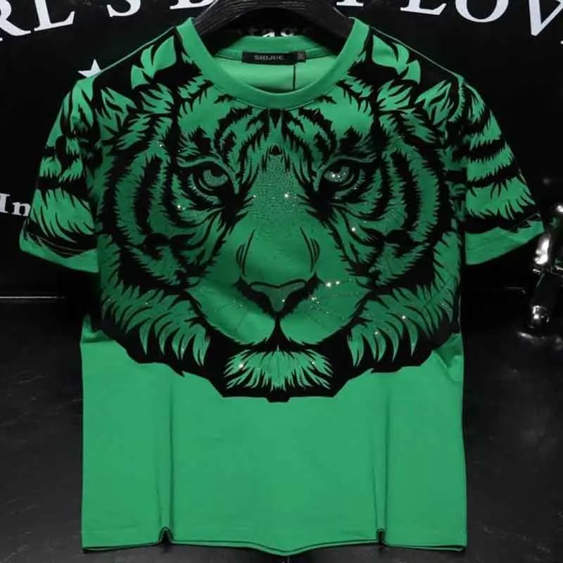 2025 Summer New Hot Diamond Fashion Round Neck Loose Plus Size Short Sleeve T-Shirt Men's Bottom Half Sleeve Shirt
2025 Summer New Hot Diamond Fashion Round Neck Loose Plus Size Short Sleeve T-Shirt Men's Bottom Half Sleeve Shirt