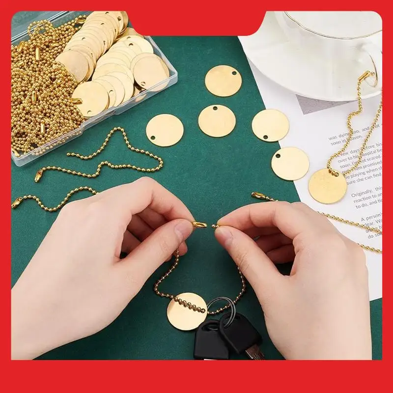 A32HOT-50Pcs 1Inch Round Brass Tags With 50Pcs 2.4Mm Ball Chains For Pets Plants Door Keys Plants DIY Crafts Jewelry Making
A32HOT-50Pcs 1Inch Round Brass Tags With 50Pcs 2.4Mm Ball Chains For Pets Plants Door Keys Plants DIY Crafts Jewelry Making