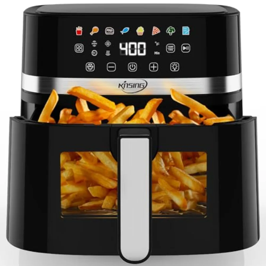 Air Fryer 6.5 QT8 in 1 with Visible Window LED display 400℉ Precise Temperature Control Shake ReminderandPre-heat indicator Met
Air Fryer 6.5 QT8 in 1 with Visible Window LED display 400℉ Precise Temperature Control Shake ReminderandPre-heat indicator Met