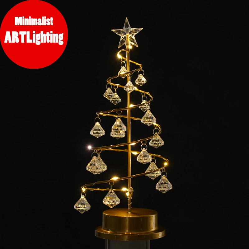Modern Contracted Iron Art Led Lamp Crystal Christmas Tree Lamp Pentacle Star Lamp Bedroom Warm Romantic Decoration Without Plug
Modern Contracted Iron Art Led Lamp Crystal Christmas Tree Lamp Pentacle Star Lamp Bedroom Warm Romantic Decoration Without Plug