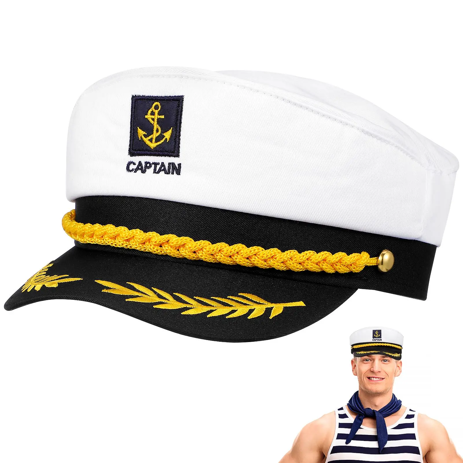 Adult Yacht Boat Ship Sailor Captain Costume Hat Navy Marine Admiral 3D Embroidered Captain Hat Party Decoration White
Adult Yacht Boat Ship Sailor Captain Costume Hat Navy Marine Admiral 3D Embroidered Captain Hat Party Decoration White