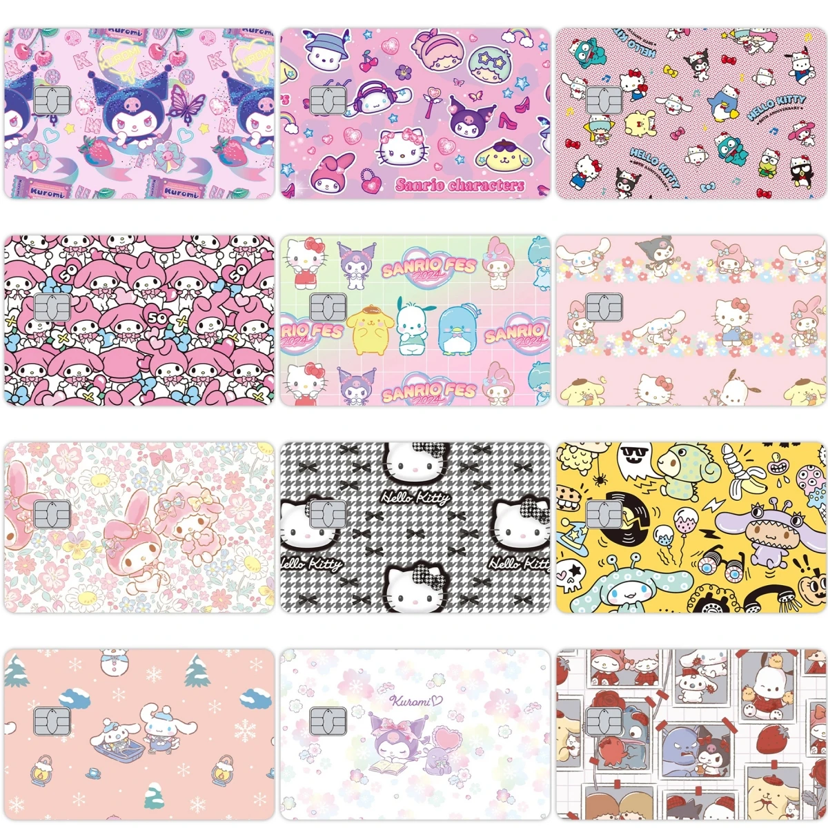 Водонепроницаемые наклейки-пленки для дебетовых и кредитных карт Kawaii Kuromi My Melody Y2k, аниме-стикеры Cinnamoroll Pochacco, мультяшные водонепроницаемые наклейки
Водонепроницаемые наклейки-пленки для дебетовых и кредитных карт Kawaii Kuromi My Melody Y2k, аниме-стикеры Cinnamoroll Pochacco, мультяшные водонепроницаемые наклейки