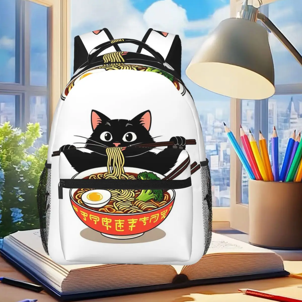 Black Cat Eating Ramen Noodles Backpack Student Boys Girls BookBag Kids School Bag Computer Shoulder Bags for Men Women
Black Cat Eating Ramen Noodles Backpack Student Boys Girls BookBag Kids School Bag Computer Shoulder Bags for Men Women