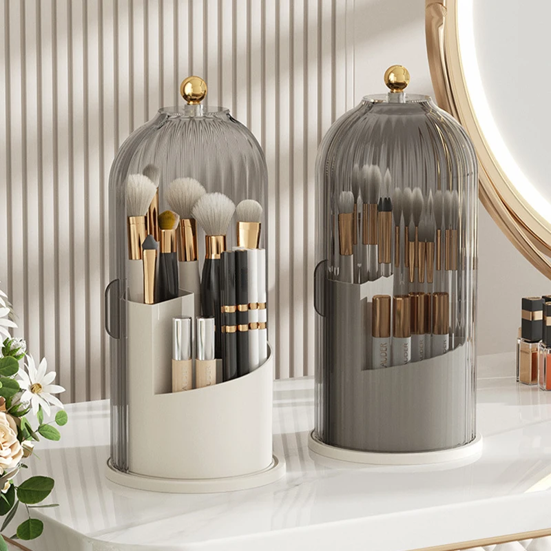 360° Rotating Makeup Brush Holder Desktop Dust Proof Makeup Organizer Lipstick Eyebrow Pencil Eye Shadow Storage Box
360° Rotating Makeup Brush Holder Desktop Dust Proof Makeup Organizer Lipstick Eyebrow Pencil Eye Shadow Storage Box