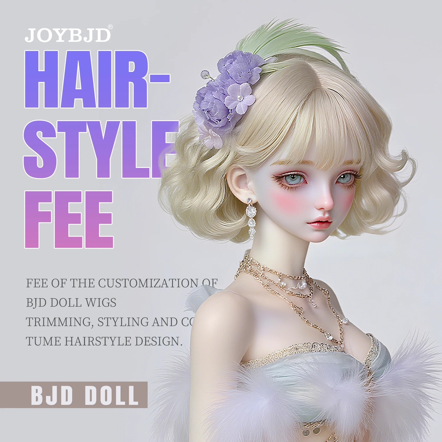 Joybjd Hairstyle Fee for 1/3 1/4 1/6 BJD Dolls - Handmade Custom Wig Design Fee Only, No Doll
Joybjd Hairstyle Fee for 1/3 1/4 1/6 BJD Dolls - Handmade Custom Wig Design Fee Only, No Doll
