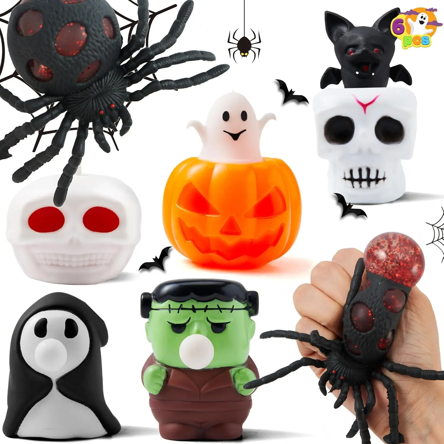 6 PCS Halloween Squishy Toys Slow Rising Squishy Toys for Halloween Party Favor Goodie Bag Fillers, Soft Squeeze Toy Stress Reliever Anxiety for Kids Gift, Classroom Game Prizes
6 PCS Halloween Squishy Toys Slow Rising Squishy Toys for Halloween Party Favor Goodie Bag Fillers, Soft Squeeze Toy Stress Reliever Anxiety for Kids Gift, Classroom Game Prizes