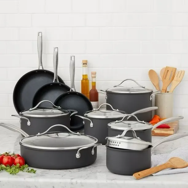 15-Piece Hard Anodized Nonstick Aluminum Cookware Set
15-Piece Hard Anodized Nonstick Aluminum Cookware Set