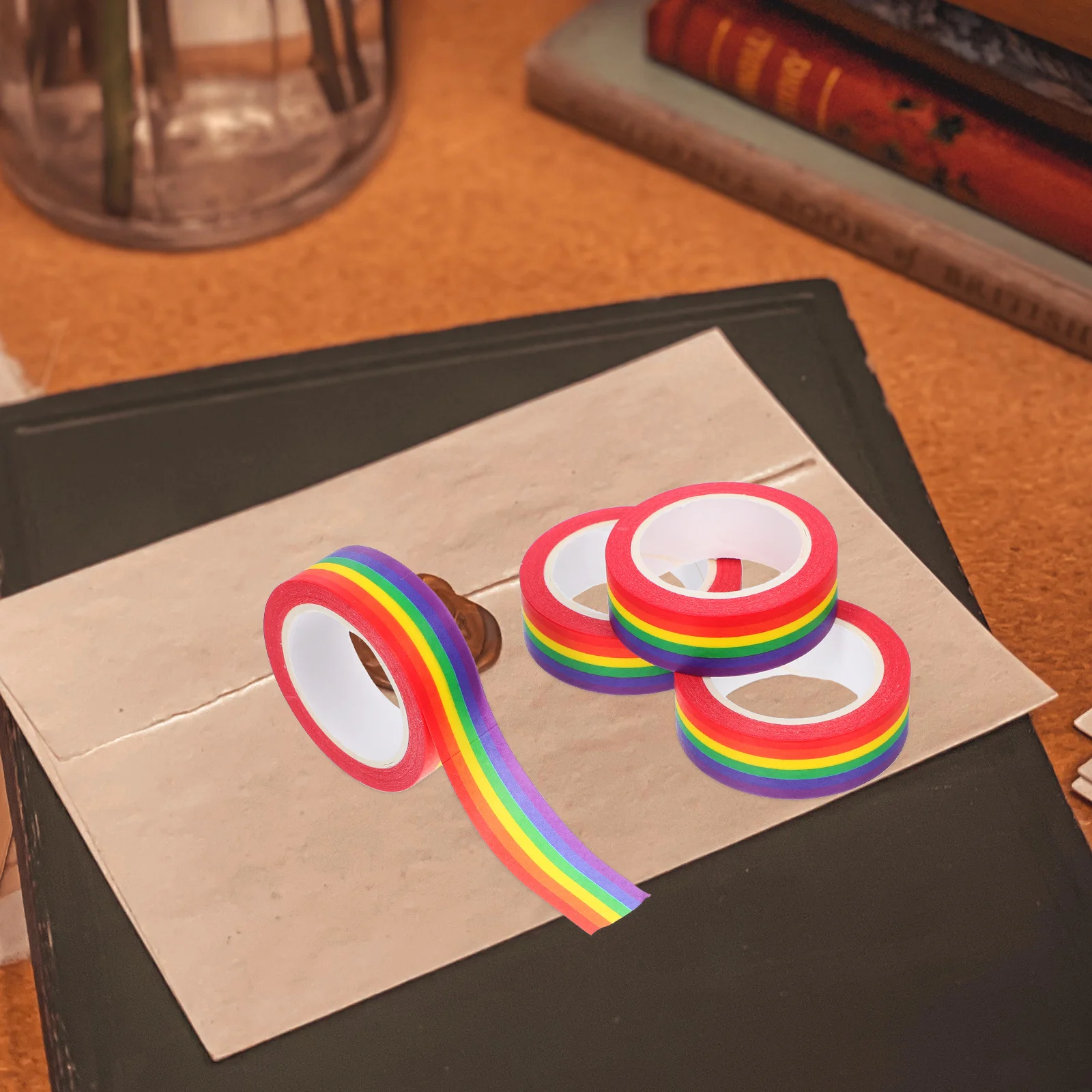 4pcs 6-Color Stripe Washi Tape 15Mmx10M Rainbow Decorative Paper Tape For Diy Scrapbooking Journaling Planner Pride Party Craft
4pcs 6-Color Stripe Washi Tape 15Mmx10M Rainbow Decorative Paper Tape For Diy Scrapbooking Journaling Planner Pride Party Craft