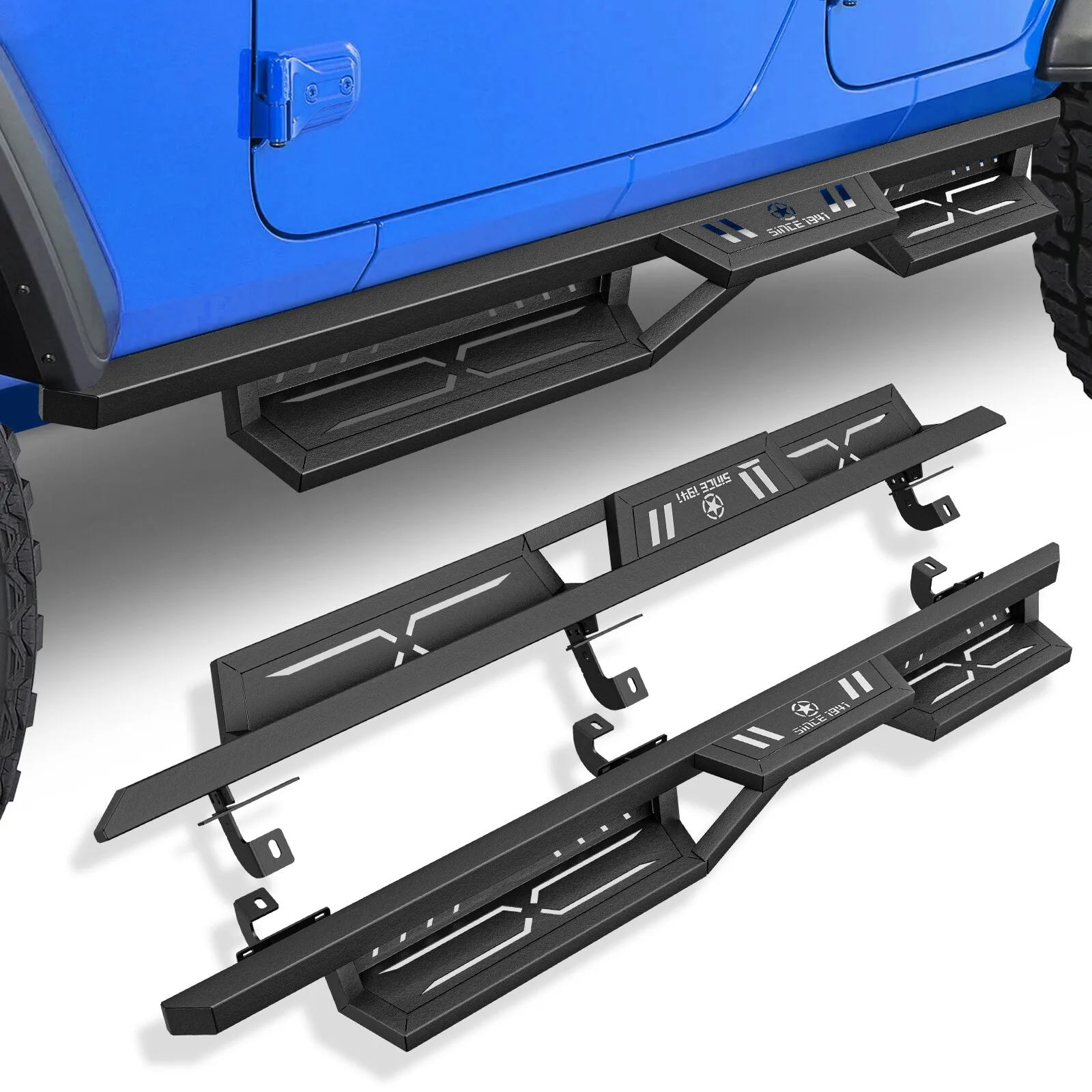 Running Boards for 2007-2018 Jeep Wrangler JK JKU Unlimited 4 Doors, 2-Stair Side Steps Nerf Bars Rock Sliders Rail Step Plates
Running Boards for 2007-2018 Jeep Wrangler JK JKU Unlimited 4 Doors, 2-Stair Side Steps Nerf Bars Rock Sliders Rail Step Plates
