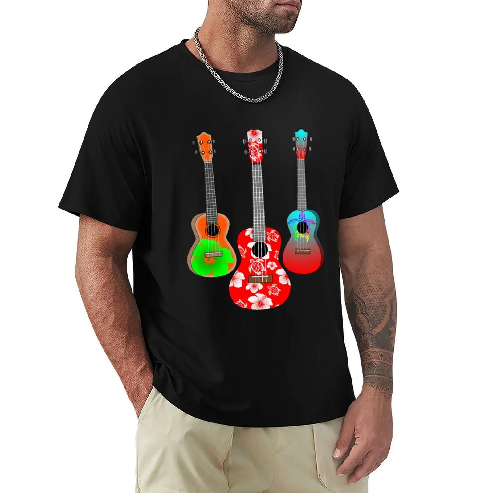 Three Tropical Ukuleles T-Shirt Basic Casual Short Sleeve Cotton Shirt
Three Tropical Ukuleles T-Shirt Basic Casual Short Sleeve Cotton Shirt