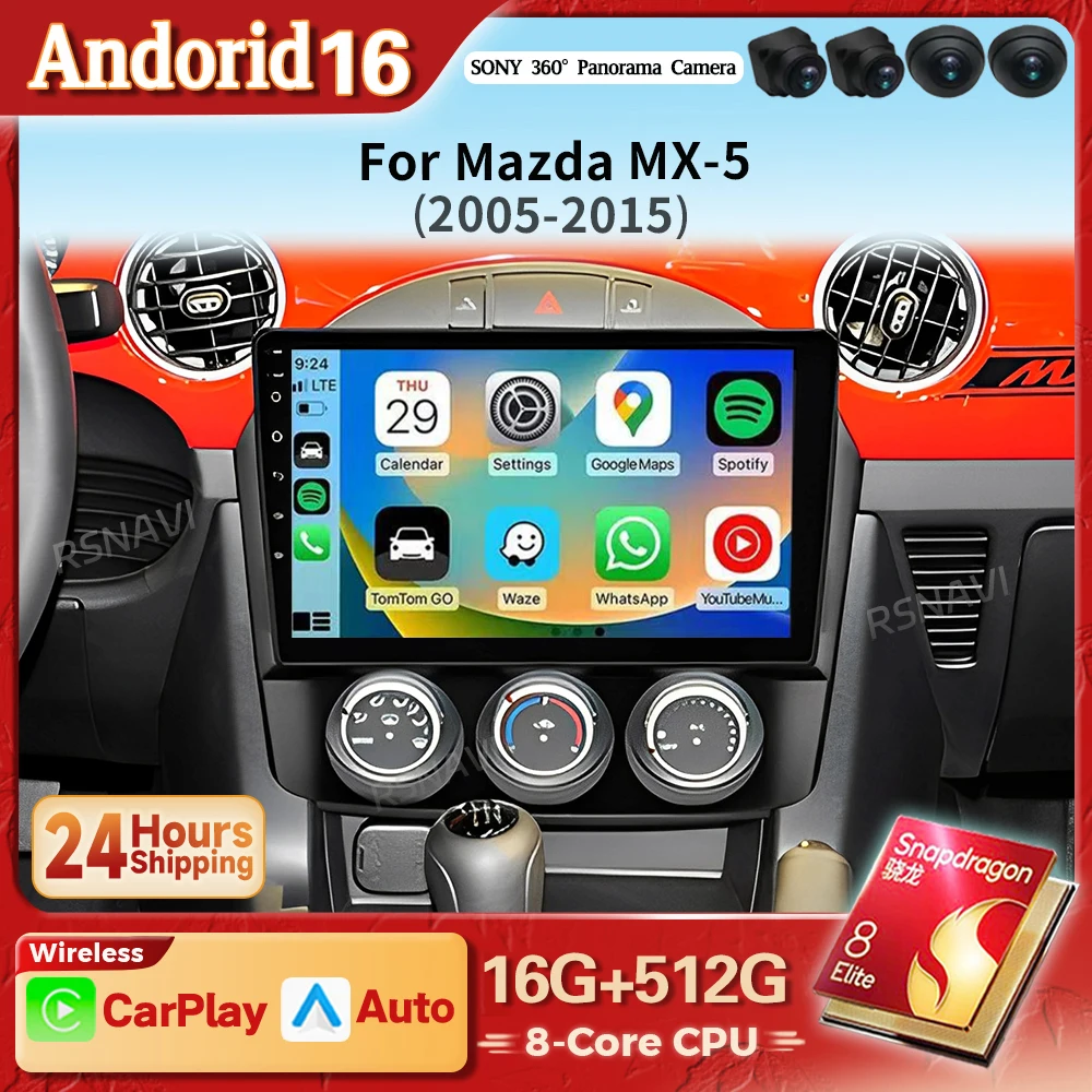 Android 16 Carplay Auto 2K Screen Car Radio Multimedia Player For Mazda MX-5 MX5 Miata 2005 -2015 Autoradio BT Stereo Snapdragon
Android 16 Carplay Auto 2K Screen Car Radio Multimedia Player For Mazda MX-5 MX5 Miata 2005 -2015 Autoradio BT Stereo Snapdragon