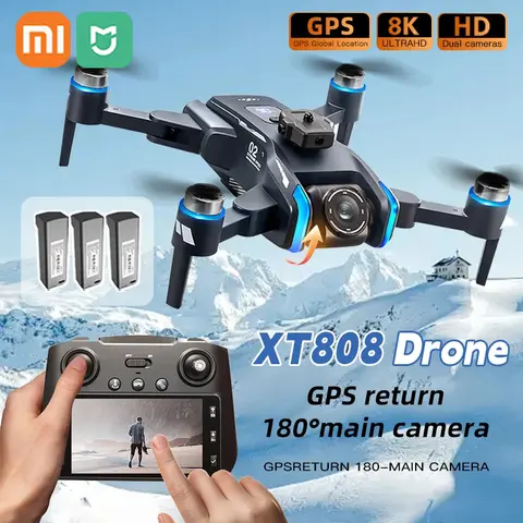 xiaomi mijia XT808 Drone Screen Display 8K professional HD dual camera 5G Optical Flow GPS Brushless Motor Folding RC Quadcopter