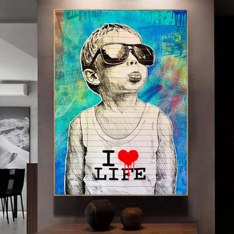 Banksy I Love Life Cool Boy Graffiti Wall Art Canvas Painting Street Art Posters Prints Wall Pictures For Living Room Home Decor
Banksy I Love Life Cool Boy Graffiti Wall Art Canvas Painting Street Art Posters Prints Wall Pictures For Living Room Home Decor
