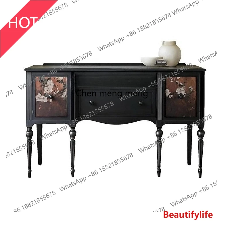 02A Retro entrance cabinet, facing the door, solid wood living room partition cabinet, high-end light luxury, storage side cabin
02A Retro entrance cabinet, facing the door, solid wood living room partition cabinet, high-end light luxury, storage side cabin