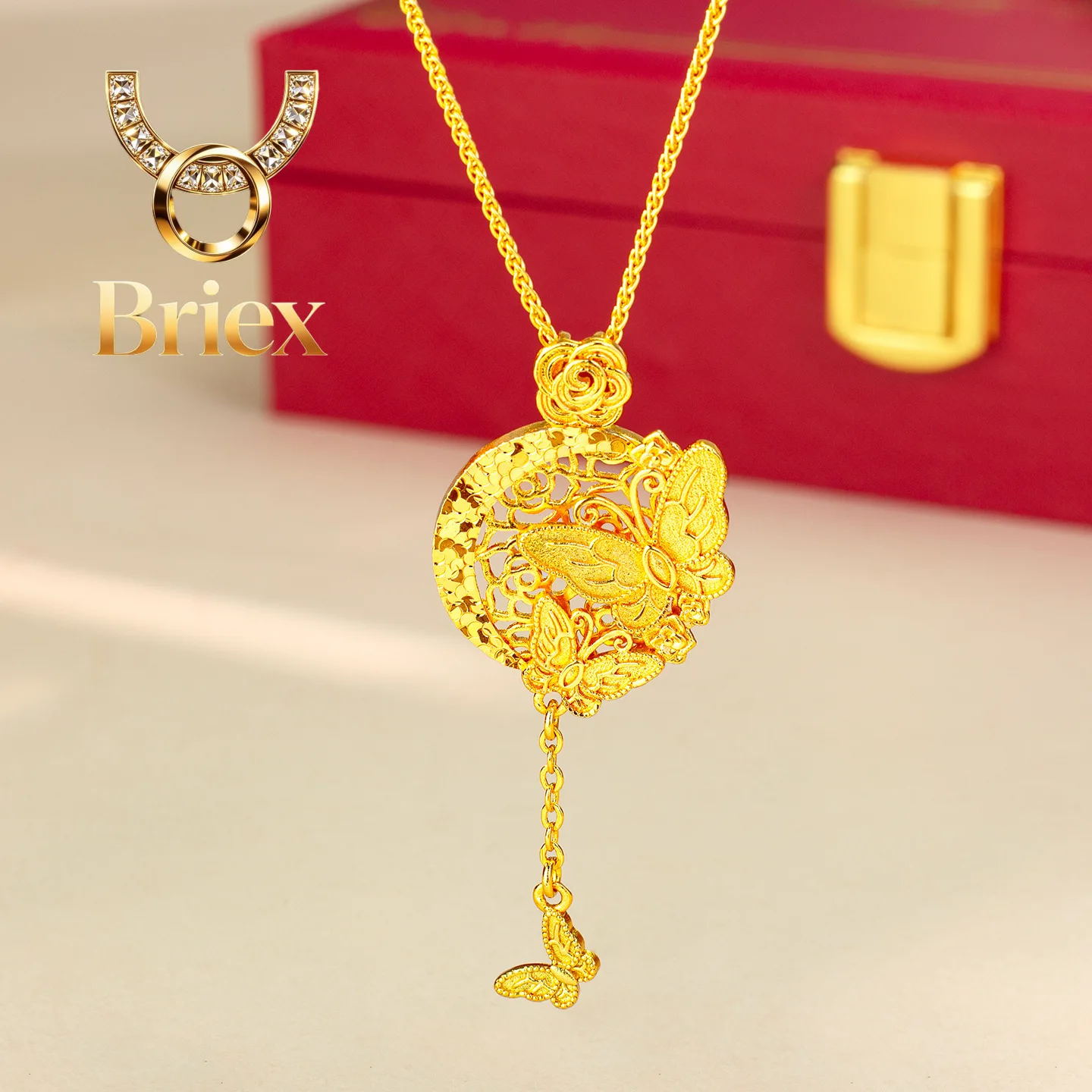 Briex Jewelry Butterfly Tassel Pendant Women's 24K Gold AU999-Pure gold butterfly tassel,fairy-like Chinese style, ideal gift fo
Briex Jewelry Butterfly Tassel Pendant Women's 24K Gold AU999-Pure gold butterfly tassel,fairy-like Chinese style, ideal gift fo