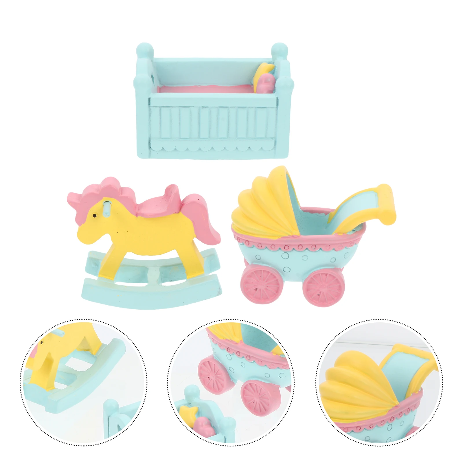 3Pcs Resin nament Baby Cartoon Birthday Cake Table Home Mini Cake Adornment Crib Decoration Rocking Horse Toy
3Pcs Resin nament Baby Cartoon Birthday Cake Table Home Mini Cake Adornment Crib Decoration Rocking Horse Toy