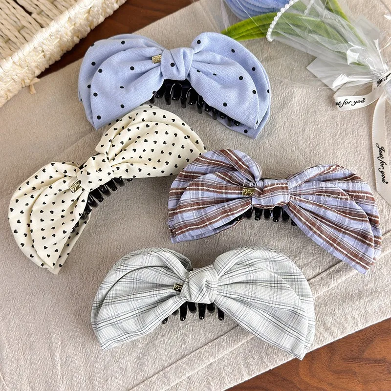 Elegant Bow Plaid Polka Dot Banana Hair Clip for Women Half Updo Back of Head Vertical Ponytail Clasp Sturdy Lightweight Daily
Elegant Bow Plaid Polka Dot Banana Hair Clip for Women Half Updo Back of Head Vertical Ponytail Clasp Sturdy Lightweight Daily