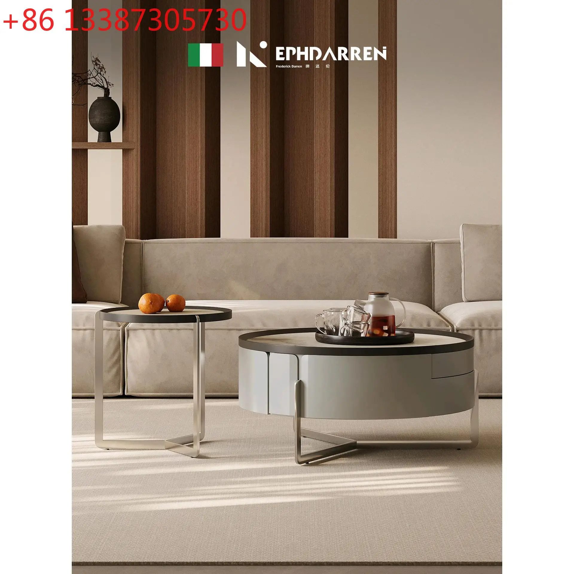 Italian minimalist coffee table combination marble round designer living room home
Italian minimalist coffee table combination marble round designer living room home