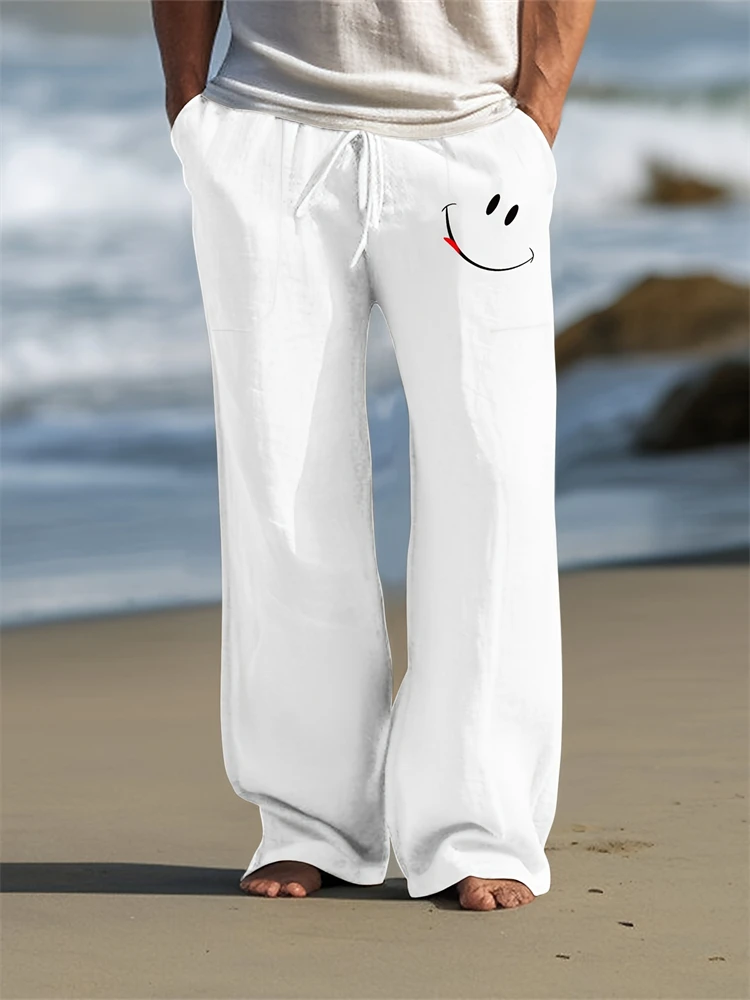 Men's Loose Pocket Drawstring Casual Pants Spring New Men's Sweatpants Fashion Simple Printing Beach Pure White Casual Pants
Men's Loose Pocket Drawstring Casual Pants Spring New Men's Sweatpants Fashion Simple Printing Beach Pure White Casual Pants