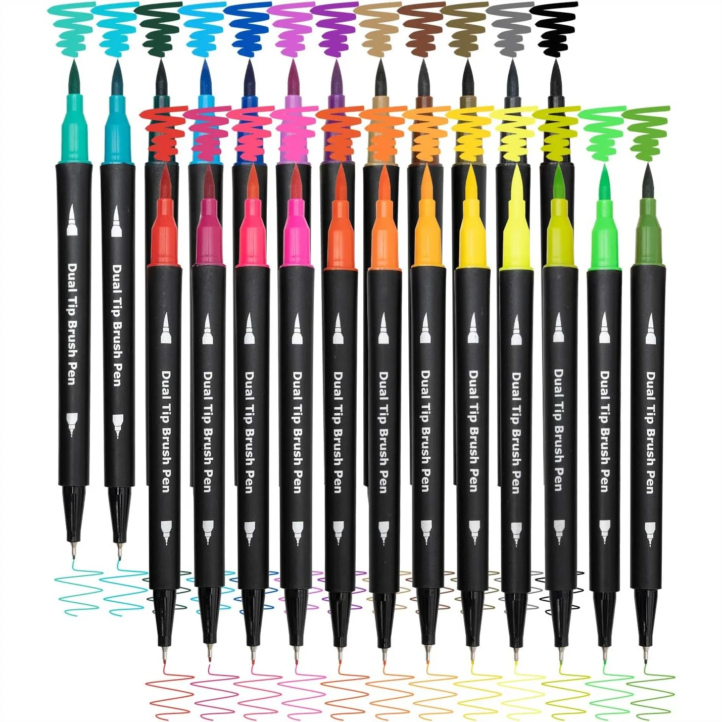 Dual Brush Marker Pens Set of 24 with Fine and Brush Tip for Adult Coloring Books Bullet Journals Planners Note Taking
Dual Brush Marker Pens Set of 24 with Fine and Brush Tip for Adult Coloring Books Bullet Journals Planners Note Taking