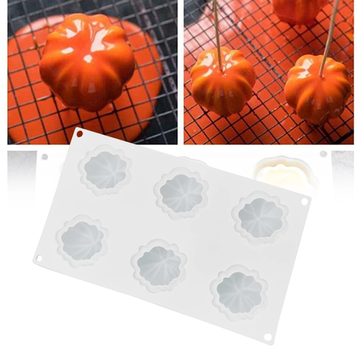 1 Pcs 6-cavity Pumpkin Silicone Cake Mold Halloween South Chocolate Mousse Ice Jelly Pudding Dessert Decoration Baking Tools
1 Pcs 6-cavity Pumpkin Silicone Cake Mold Halloween South Chocolate Mousse Ice Jelly Pudding Dessert Decoration Baking Tools