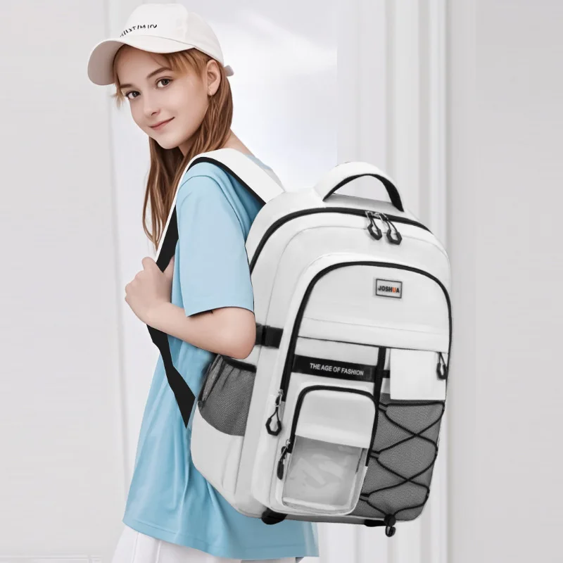 1pcs Polyester Student Backpack Wide Padded Strap Multi Zipper Compartments Clear Front Pocket Daily School Shoulder Bag
1pcs Polyester Student Backpack Wide Padded Strap Multi Zipper Compartments Clear Front Pocket Daily School Shoulder Bag