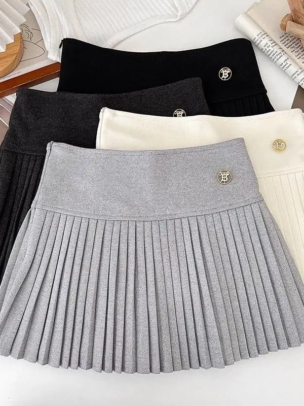 High Waist A-Line Pleated Skirt Women's Full Body Spring Autumn Winter Woolen Material Slimming Versatile ort Skirt
High Waist A-Line Pleated Skirt Women's Full Body Spring Autumn Winter Woolen Material Slimming Versatile ort Skirt