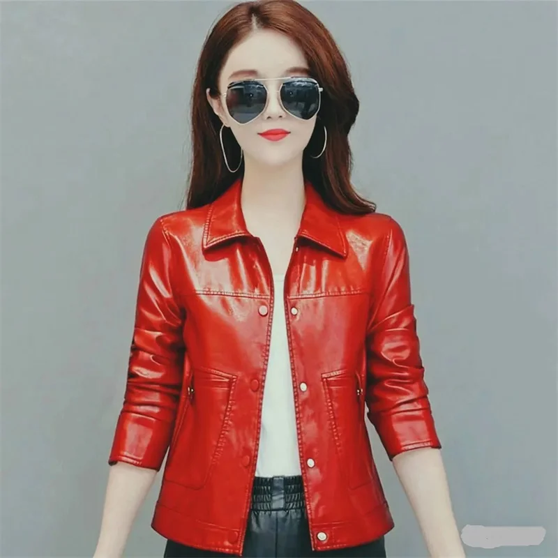 Super Beautiful Red Black Leather Jacket Fashion Women's Leather Coat Top 2026 New Versatile Spring Autumn Locomotive Outerwear
Super Beautiful Red Black Leather Jacket Fashion Women's Leather Coat Top 2026 New Versatile Spring Autumn Locomotive Outerwear