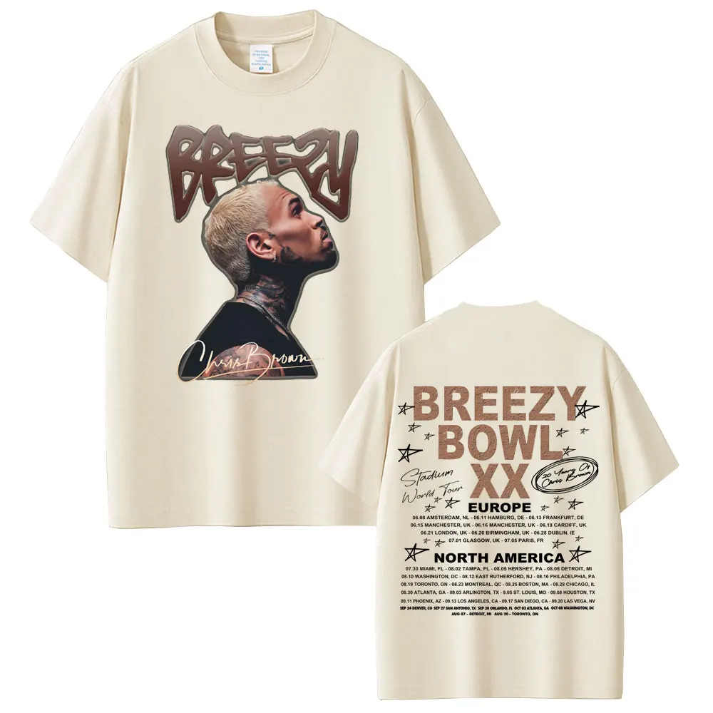 Rapper Chris Brown Breezy Bowl XX Tour 2025 Graphic T-shirts Summer Men Women Hip Hop Fashion Pop Music Short Sleeve T Shirts
Rapper Chris Brown Breezy Bowl XX Tour 2025 Graphic T-shirts Summer Men Women Hip Hop Fashion Pop Music Short Sleeve T Shirts