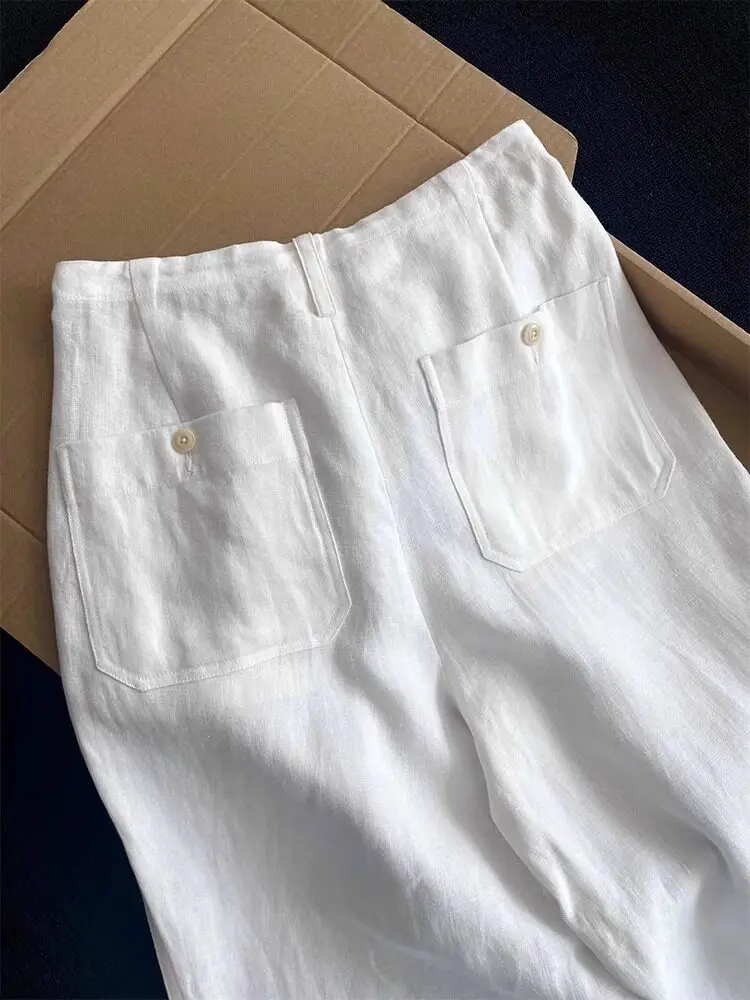 High Waist Wide Leg Pants Women's Summer Thin Cotton Linen Casual Straight Leg Long Trousers Slimming Loose Feelings
High Waist Wide Leg Pants Women's Summer Thin Cotton Linen Casual Straight Leg Long Trousers Slimming Loose Feelings