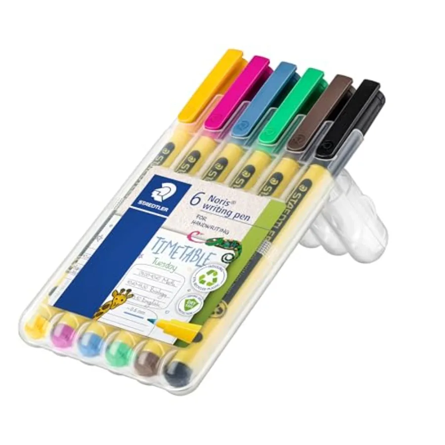 Noris Writing Pen, 6ct, Fineliner 0.6mm Tip, Colors, Water-based Ink, Dry Safe, For school or office note taking, hand writing,
Noris Writing Pen, 6ct, Fineliner 0.6mm Tip, Colors, Water-based Ink, Dry Safe, For school or office note taking, hand writing,