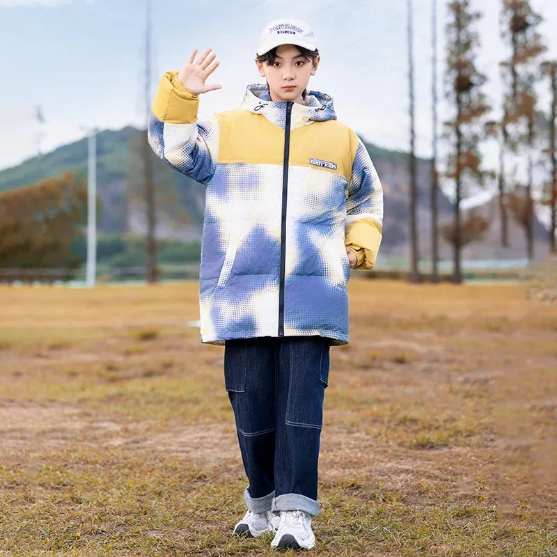 Boys Student Kids Long Loose Thickened Duck Downjacket Yellow Green Children Coat Teenagers Hooded Padded Jacket Clothes Winter
Boys Student Kids Long Loose Thickened Duck Downjacket Yellow Green Children Coat Teenagers Hooded Padded Jacket Clothes Winter