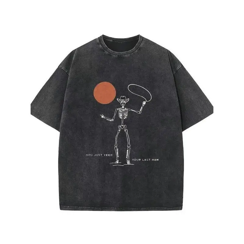Unisex Cowboy Skeleton Graphic Tee, Retro Washed Oversized Cotton T-shirt, Vintage Cowboy Grunge Streetwear Top for Men Women
Unisex Cowboy Skeleton Graphic Tee, Retro Washed Oversized Cotton T-shirt, Vintage Cowboy Grunge Streetwear Top for Men Women
