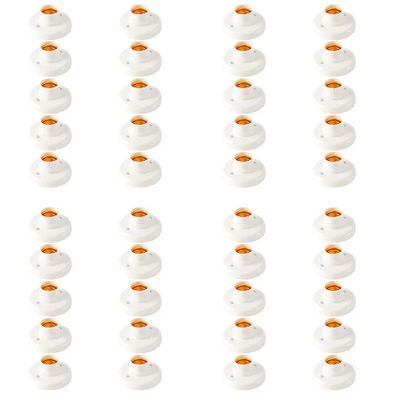 ABUP-40Pcs E27 Plastic Screw Lamp Holder Round Lamp Holder Bulb Socket Holder Adapter
ABUP-40Pcs E27 Plastic Screw Lamp Holder Round Lamp Holder Bulb Socket Holder Adapter