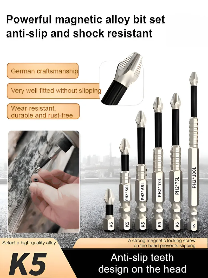 High Hardness Magnetic Screwdriver Bit Set Durable Impact Resistant Non Slip Design For DIY Home Repair Tools
High Hardness Magnetic Screwdriver Bit Set Durable Impact Resistant Non Slip Design For DIY Home Repair Tools