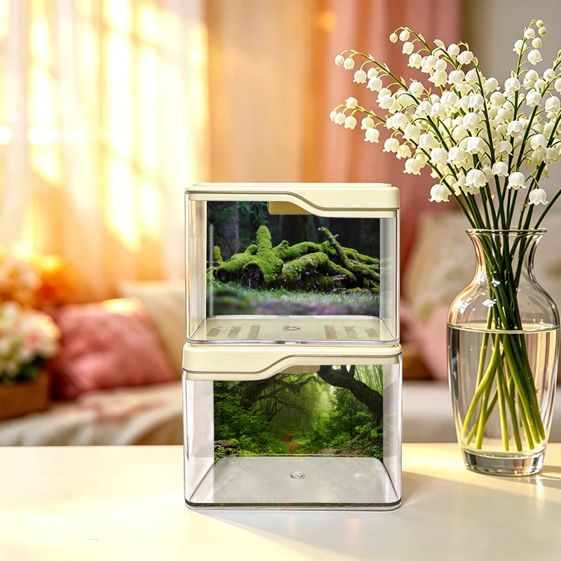 Portable Mini Fish Tank with Lush Moss Stream Forest Background Pattern, Desktop Aquarium, Home & Office Decoration
Portable Mini Fish Tank with Lush Moss Stream Forest Background Pattern, Desktop Aquarium, Home & Office Decoration