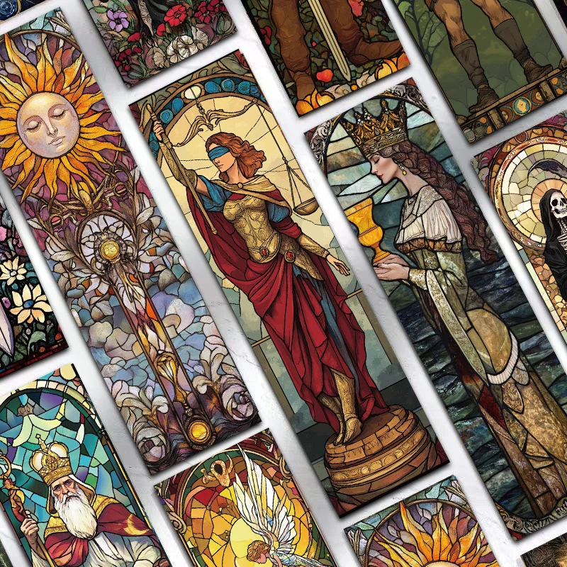 30pcs tarot bookmarks painted glass textured decorative office supplies student reading book labeling creative gift message card
30pcs tarot bookmarks painted glass textured decorative office supplies student reading book labeling creative gift message card