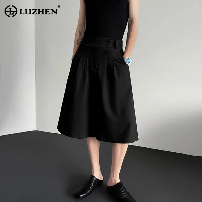 LUZHEN Trendy Pleated Design Solid Color Elegant Loose Men's Five-pointed Pants 2025 Summer Handsome Korean Casual Shorts JY1626
LUZHEN Trendy Pleated Design Solid Color Elegant Loose Men's Five-pointed Pants 2025 Summer Handsome Korean Casual Shorts JY1626