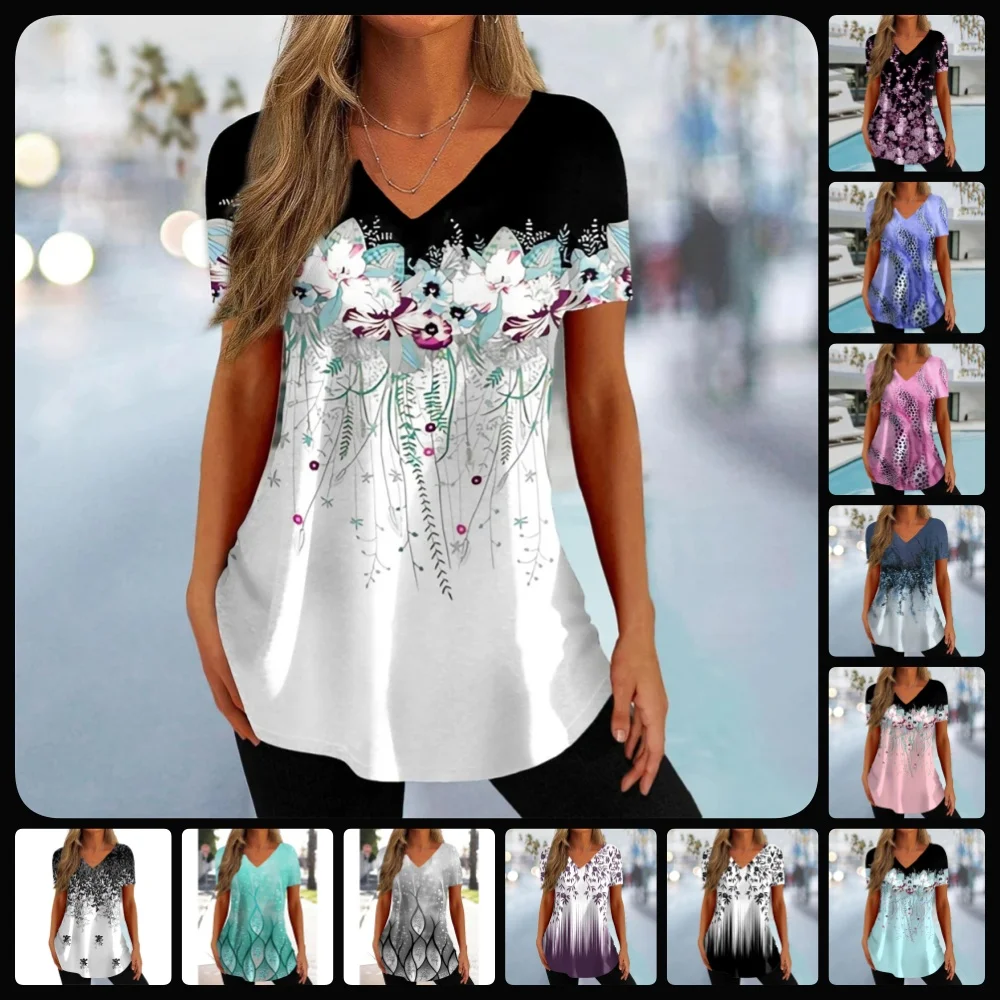 Simple Floral 3D Print Women T-Shirt Fashion Casual V-Neck Short Sleeve Graphic T-Shirts Summer Outdoors Pullover Woman Clothing
Simple Floral 3D Print Women T-Shirt Fashion Casual V-Neck Short Sleeve Graphic T-Shirts Summer Outdoors Pullover Woman Clothing