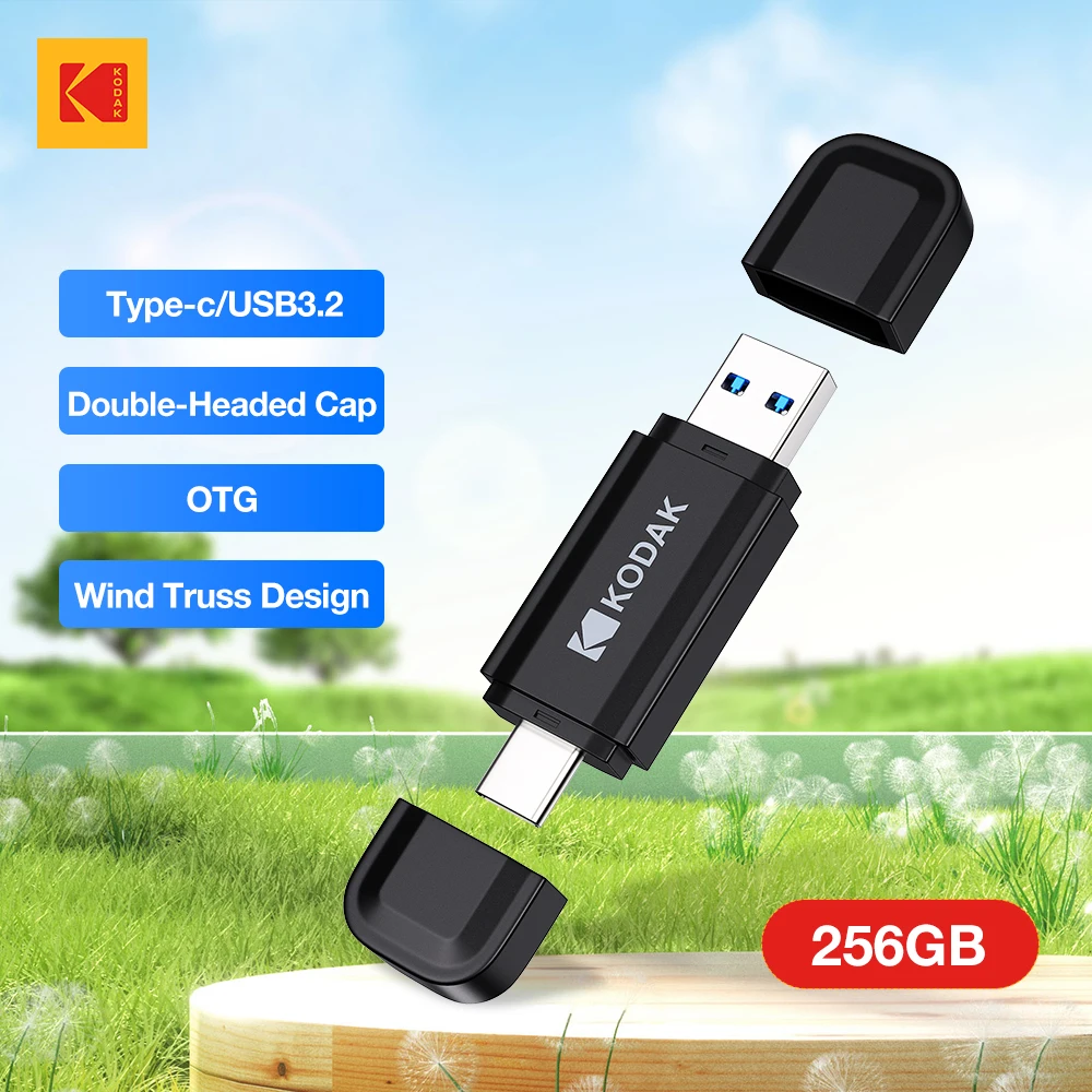 Флэш-накопитель Kodak 2 в 1 Type C USB3.2 для телефона K143D OTG USB3.2 Gen, высокоскоростной флэш-накопитель 32 ГБ, 64 ГБ, 128 ГБ для телефона
Флэш-накопитель Kodak 2 в 1 Type C USB3.2 для телефона K143D OTG USB3.2 Gen, высокоскоростной флэш-накопитель 32 ГБ, 64 ГБ, 128 ГБ для телефона