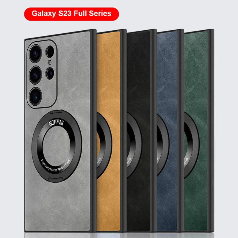 For Samsung S23ultra Sheepskin Phone Case S22ultra Magnetic Swivel Stand S21 All-Inclusive Drop-Proof Phone Protective Case
For Samsung S23ultra Sheepskin Phone Case S22ultra Magnetic Swivel Stand S21 All-Inclusive Drop-Proof Phone Protective Case