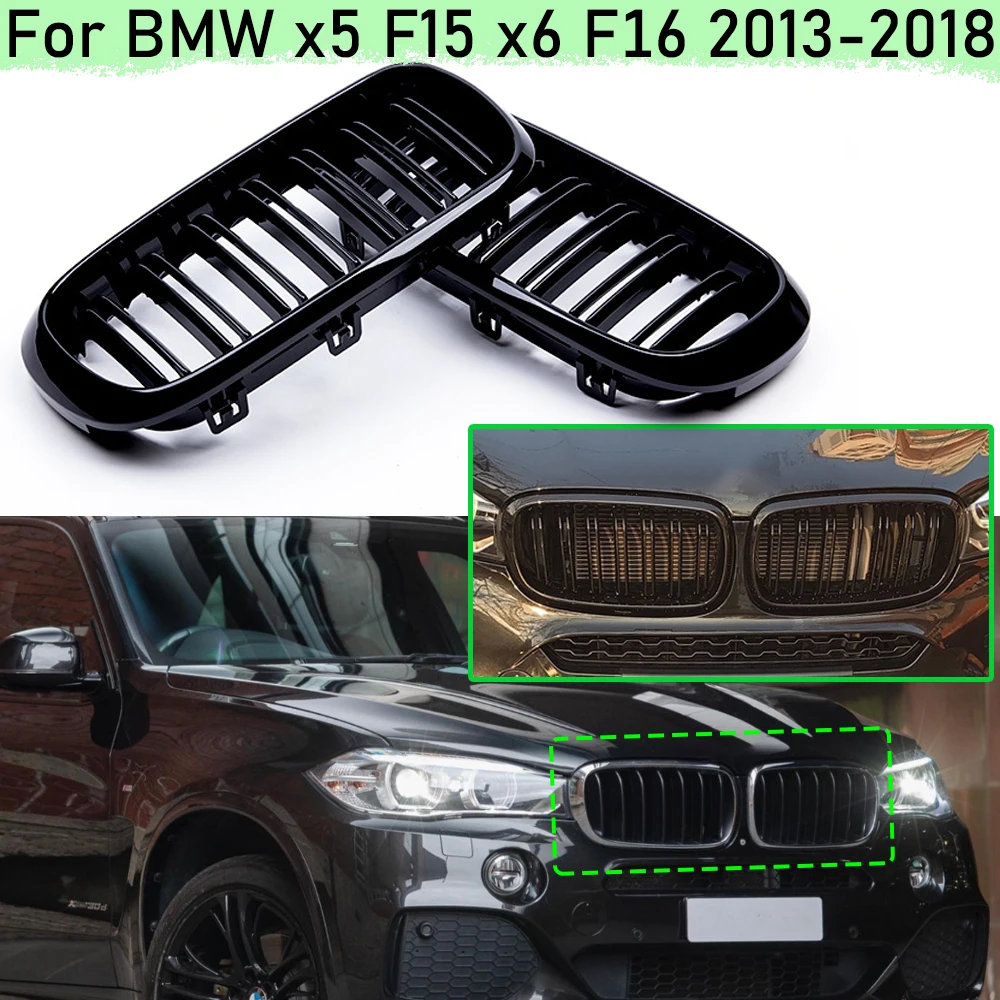 Racing Grille For BMW X5 F15 X6 F16 2013-2018 Front Bumper Kidney Grill Glossy Black Dual Slat Car Upgrade Grill
Racing Grille For BMW X5 F15 X6 F16 2013-2018 Front Bumper Kidney Grill Glossy Black Dual Slat Car Upgrade Grill