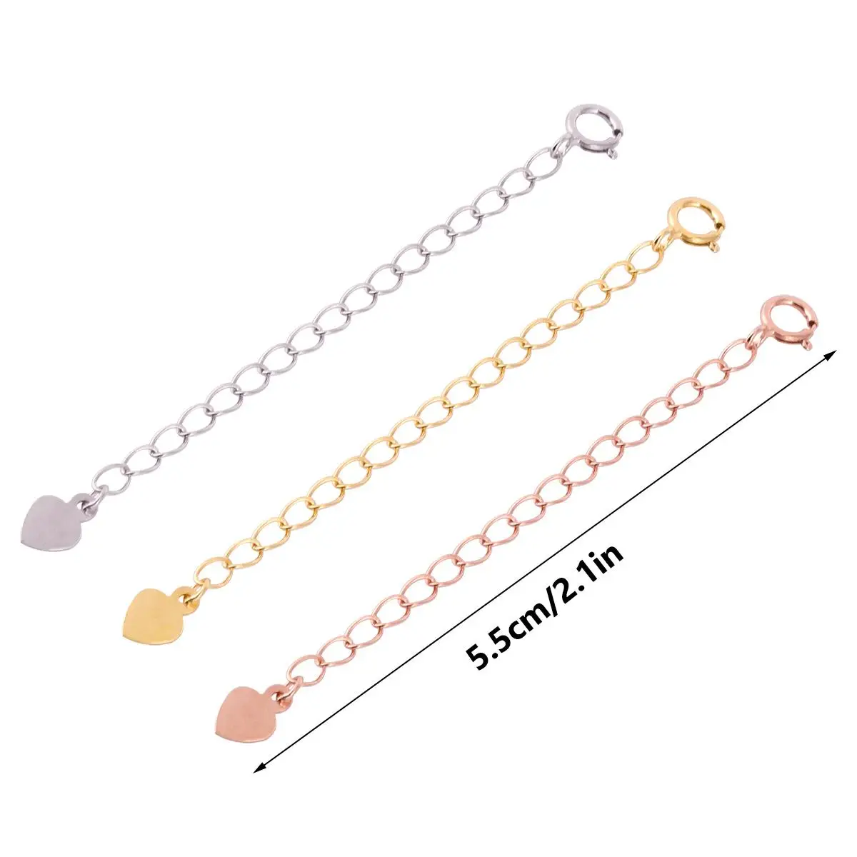 3Pcs Necklace Extension Chain Sterling Silver Different Sizes Jewelry Accessories Bracelet Anklet Extender Long Lasting Gift
3Pcs Necklace Extension Chain Sterling Silver Different Sizes Jewelry Accessories Bracelet Anklet Extender Long Lasting Gift