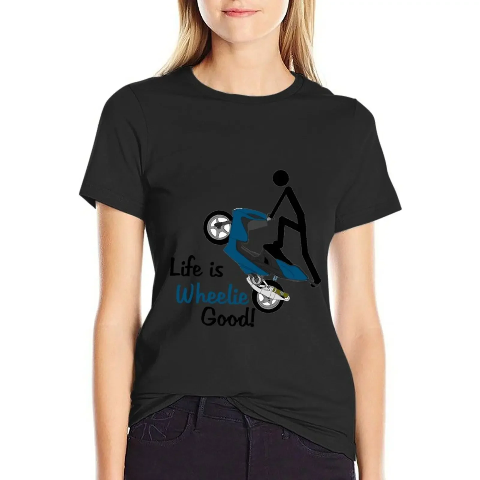 Life is wheelie good, gift for Stunter, Biker, Aerox scooter Motorcycle Tuning Stunt wear T-Shirt
Life is wheelie good, gift for Stunter, Biker, Aerox scooter Motorcycle Tuning Stunt wear T-Shirt